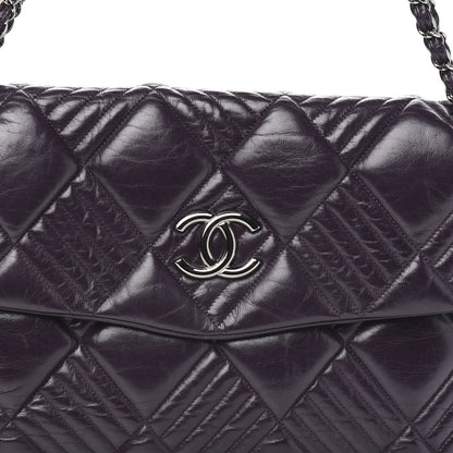 Chanel Lambskin In and Out Maxi Flap Purple 9 of 9