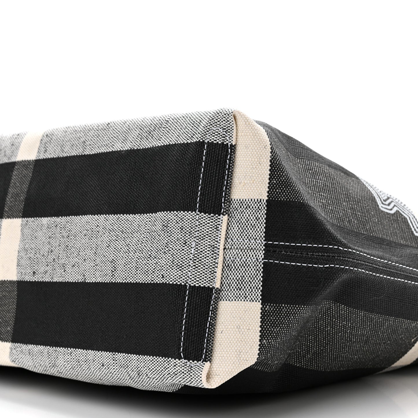 Coated Canvas Mega Check Medium Doodle Tote Black White