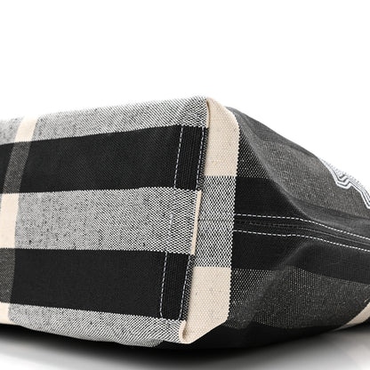 Burberry Coated Canvas Mega Check Medium Doodle Tote Black White 10 of 10