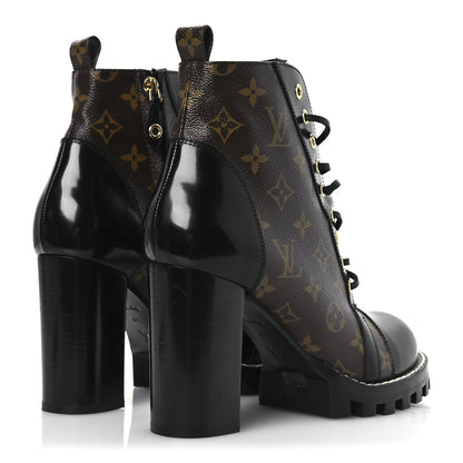 Louis Vuitton Patent Calfskin Monogram Star Trail Ankle Boots 41 Black 5 of 13