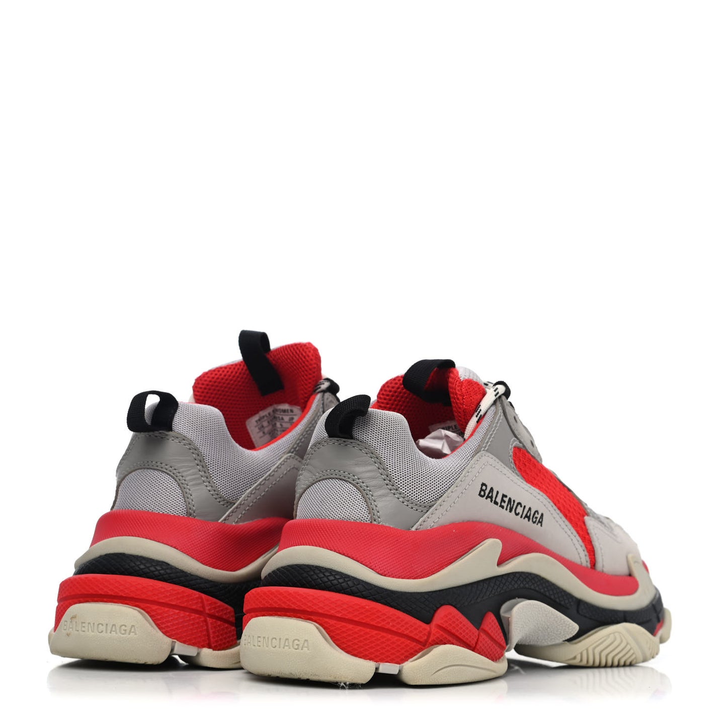 Fabric Mesh Womens Triple S Sneakers 39 Red Grey White