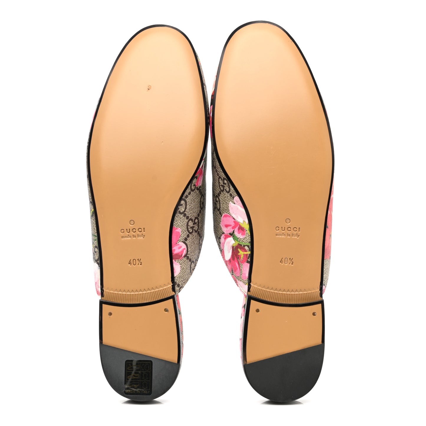 GG Supreme Monogram Blooms Womens Princetown Slippers 40.5 Beige Multicolor Dry Rose