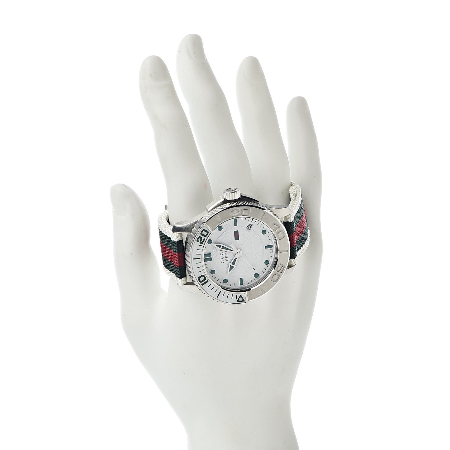 Stainless Steel Nylon 44mm Sport Quartz Watch White