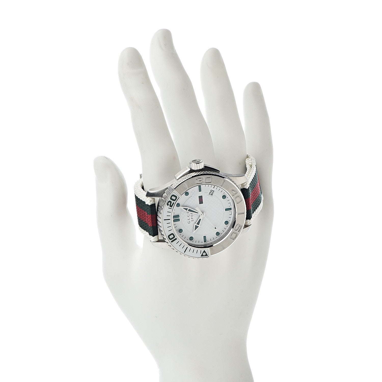 Gucci Stainless Steel Nylon 44mm Sport Quartz Watch White 2 of 11