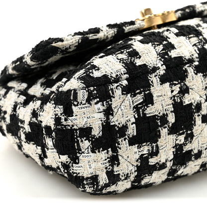 Chanel Tweed Quilted Medium Chanel 19 Flap Black Ecru White 9 of 10