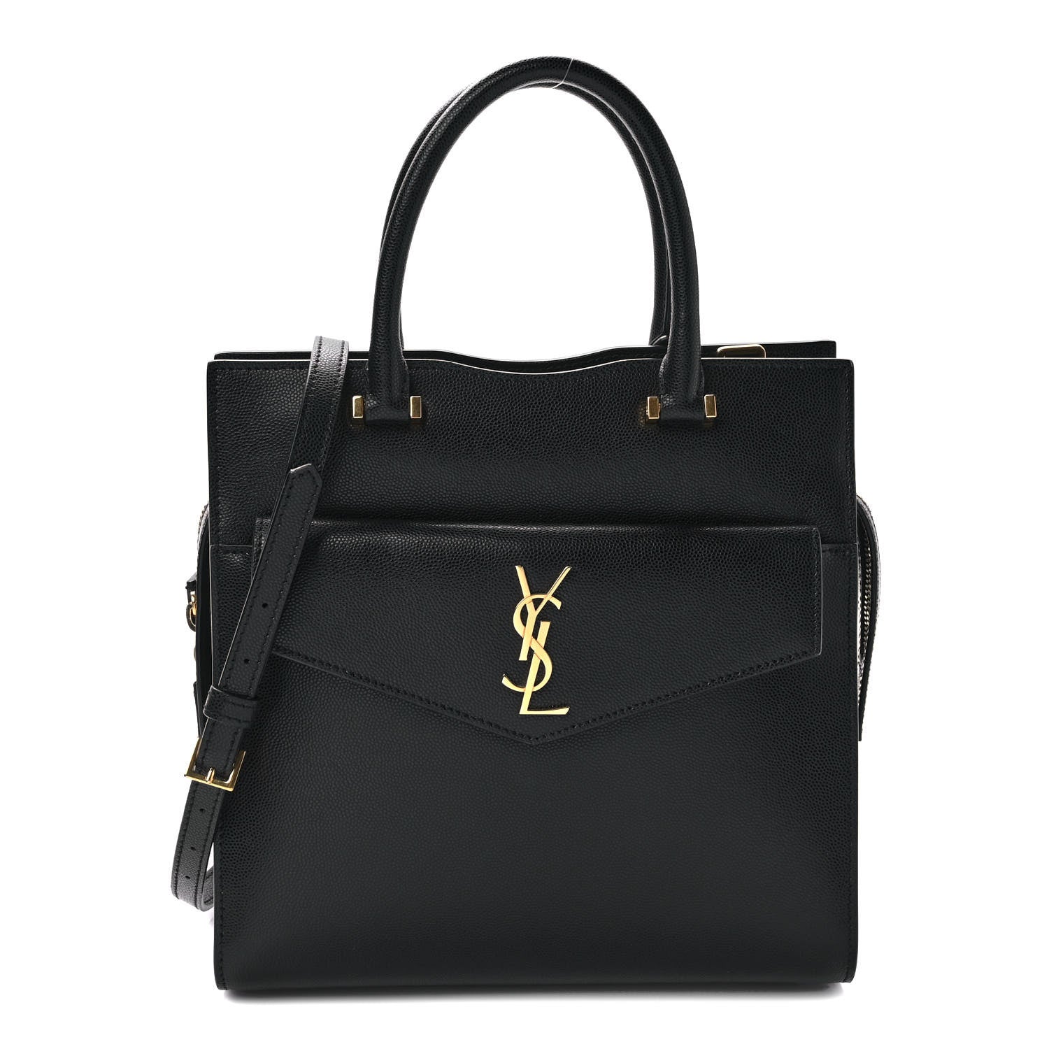 Saint Laurent Grain De Poudre Small Uptown Tote Black 1 of 8
