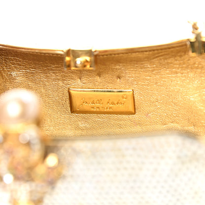 Judith Leiber Crystal Minaudiere Clutch Gold Silver 5 of 11