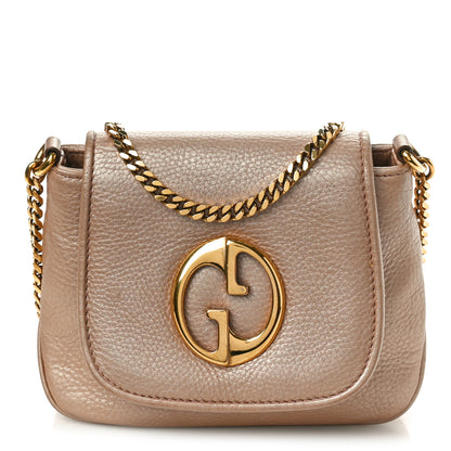 Gucci Pebbled Calfskin Small 1973 Chain Shoulder Bag Champagne 1 of 12