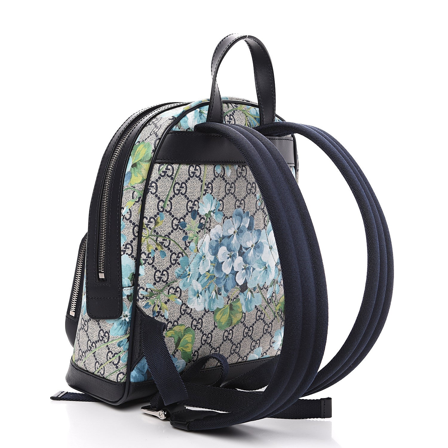 Gucci GG Supreme Monogram Blooms Small Day Backpack Blue 2 of 9