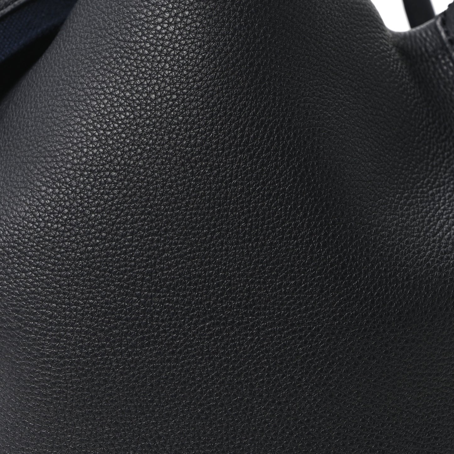 Grained Calfskin Large Bale Bag Navy Blue
