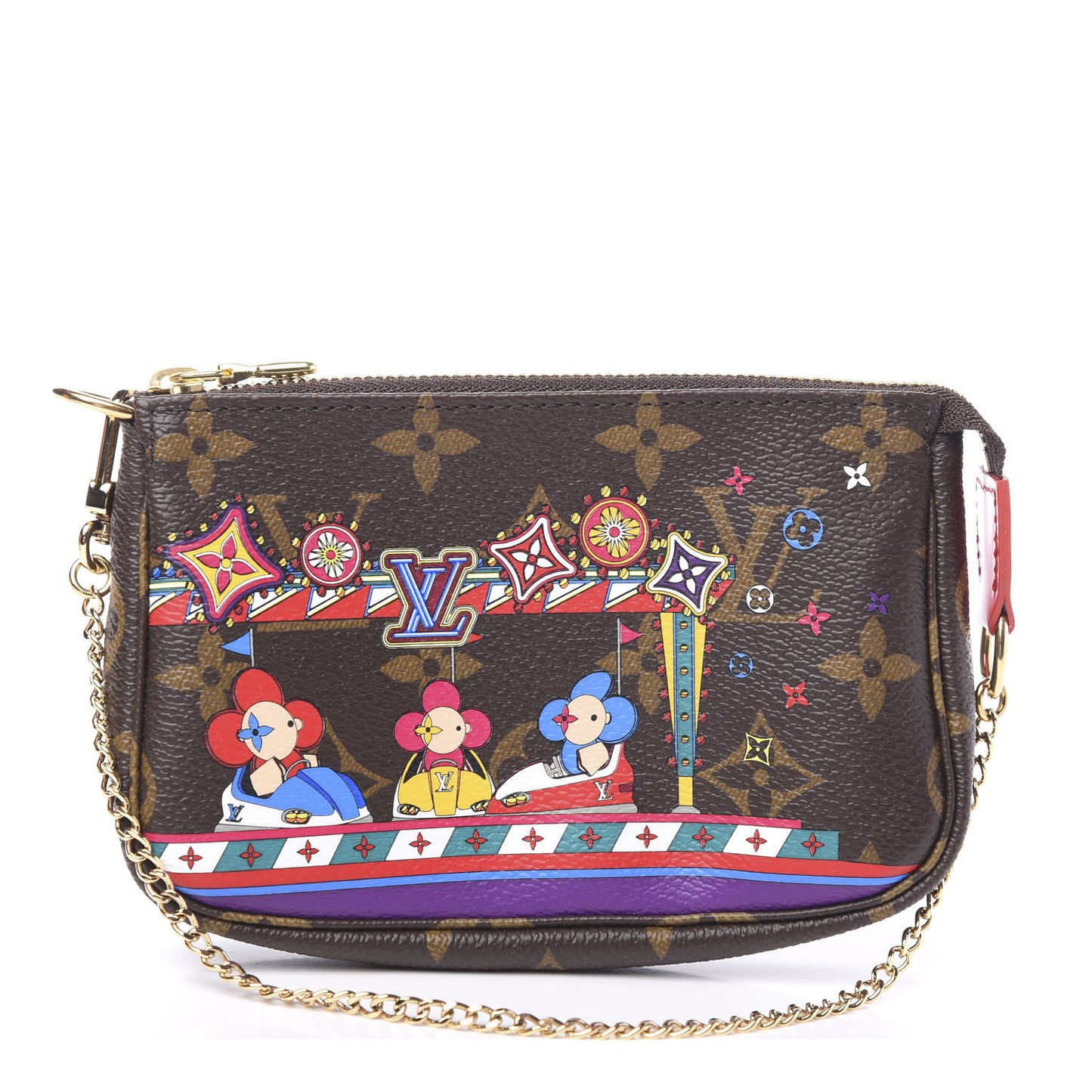Monogram 2020 Christmas Animation Bumper Cars Mini Pochette Accessories Coquelicot