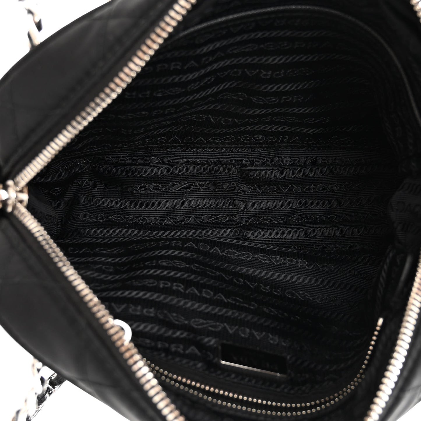 Nylon Tessuto Impuntu Quilted Bandoliera Crossbody Bag Black