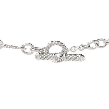 David Yurman Sterling Silver Diamond Tapestry Tassel Necklace 5 of 5