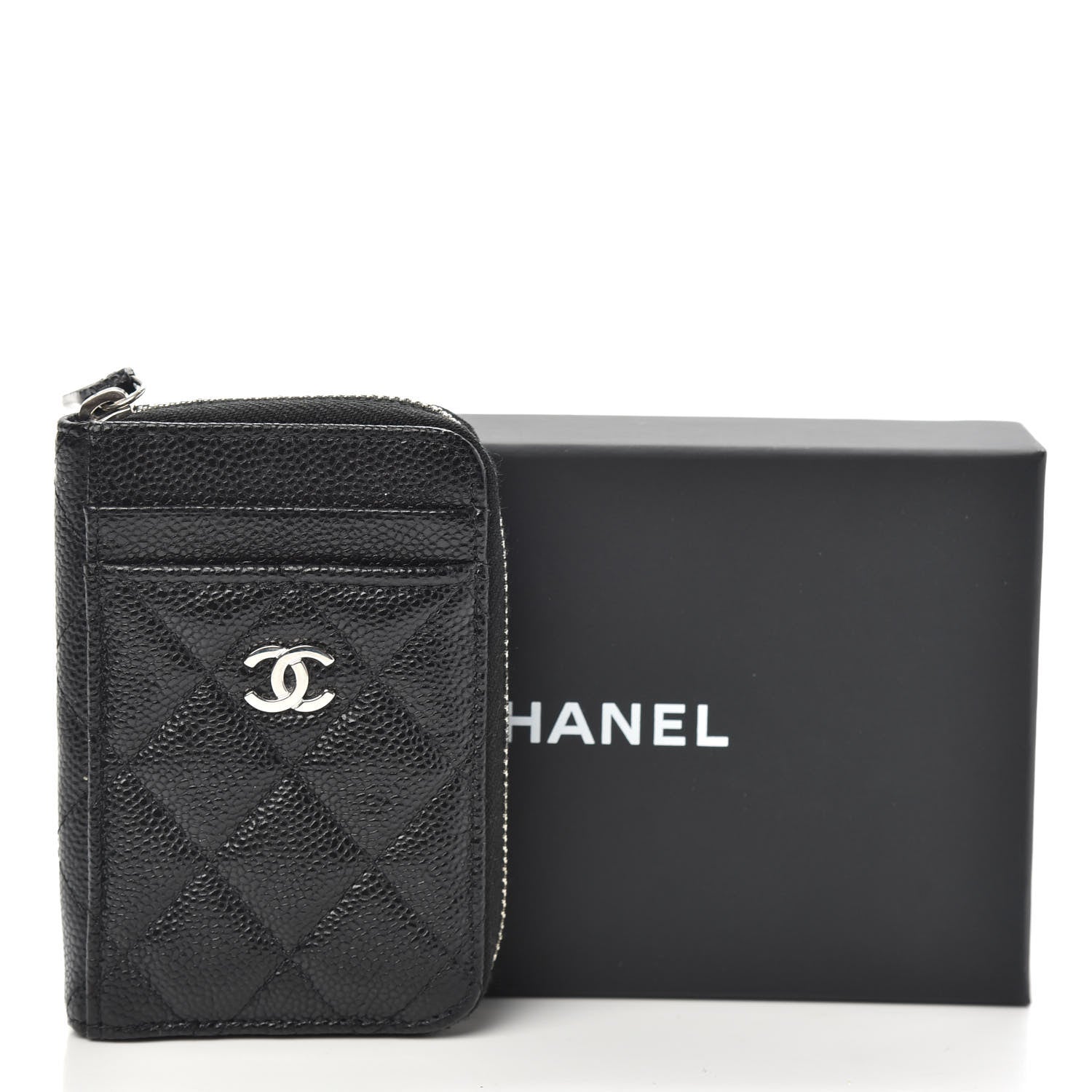 Chanel Caviar Quilted Zip Card Holder Black 14 of 16