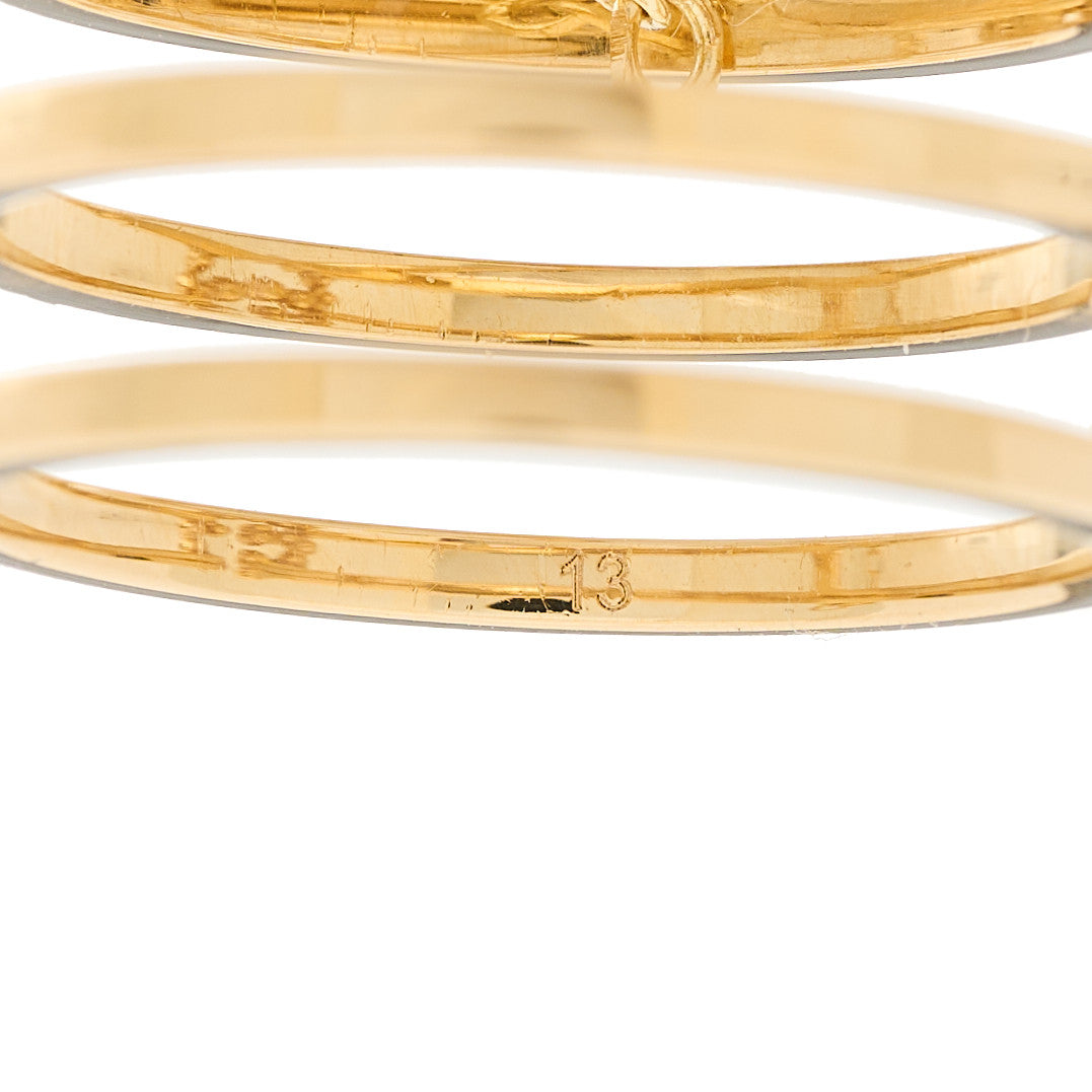 18K Yellow Gold Multi Gemstone Running GG Triple Row Ring 53 6.5