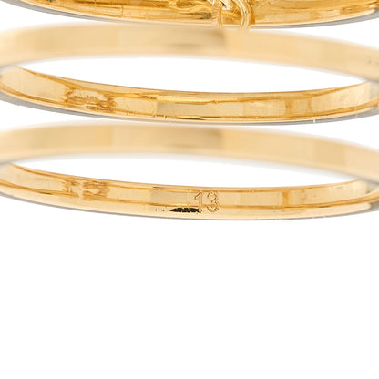 Gucci 18K Yellow Gold Multi Gemstone Running GG Triple Row Ring 53 6.5 6 of 7
