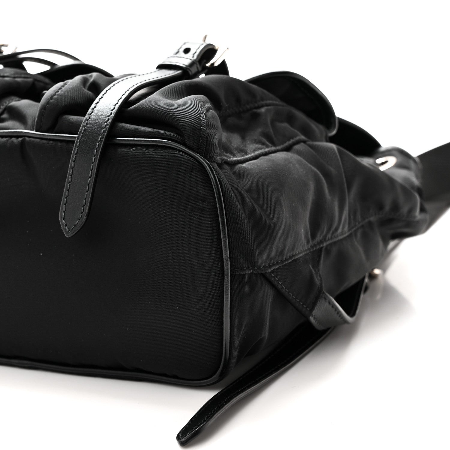 Prada Tessuto Nylon Soft Calfskin Small Backpack Black 9 of 9