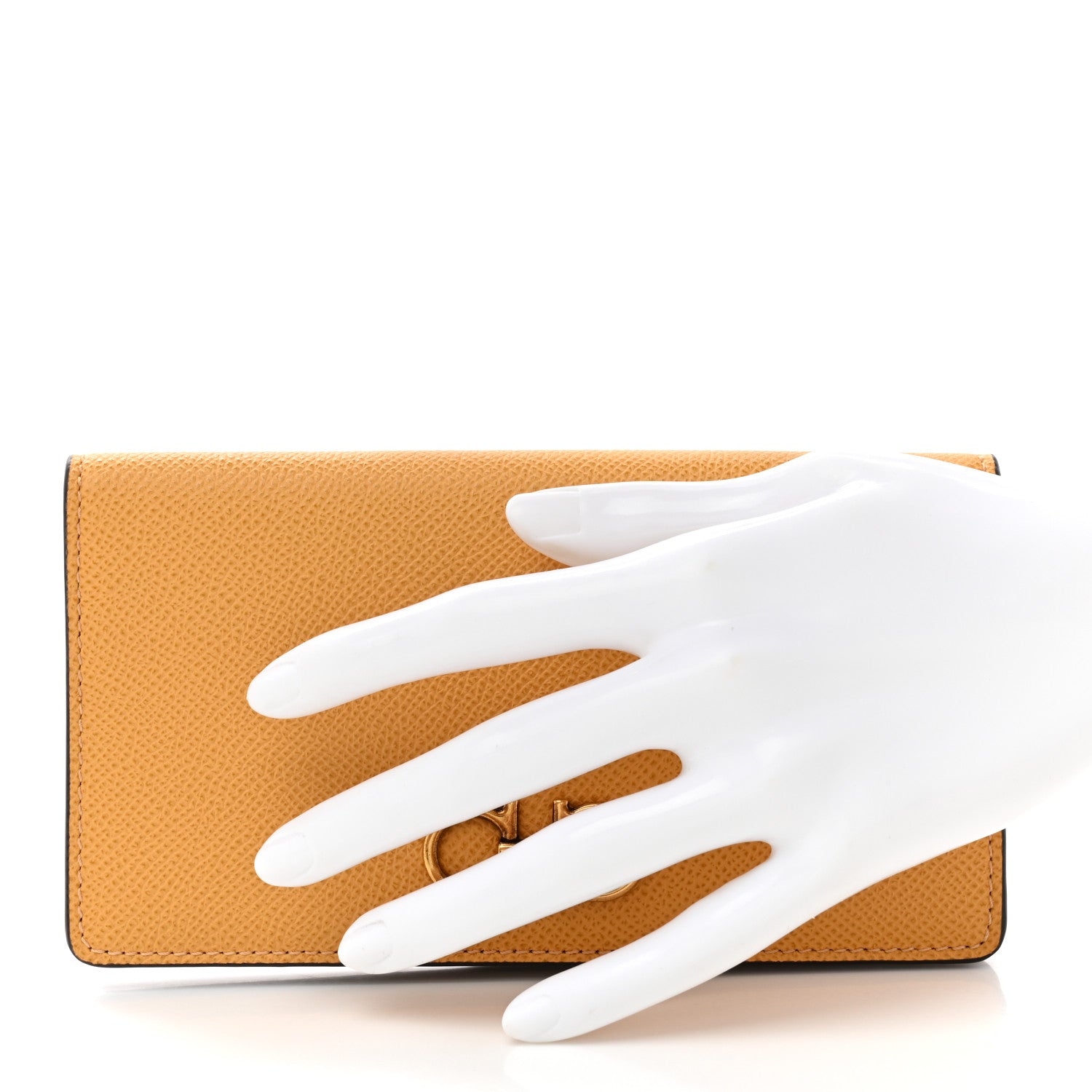 Salvatore Ferragamo Grained Calfskin Gancini Continental Wallet Langur 2 of 9