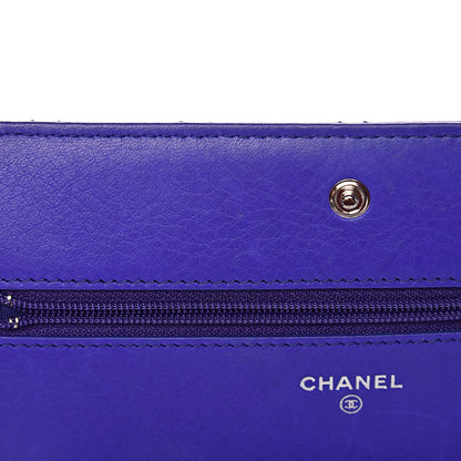 Chanel Calfskin Quilted Fancy CC Wallet On Chain WOC Blue 12 of 14