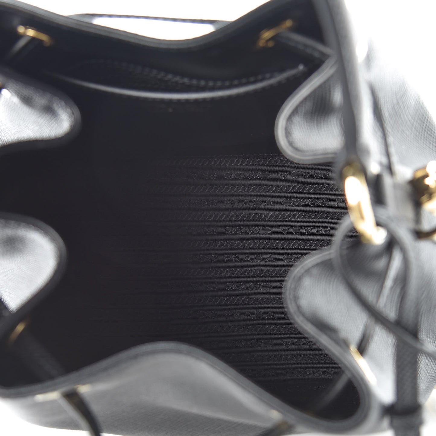 Saffiano Cuir Bucket Bag Black