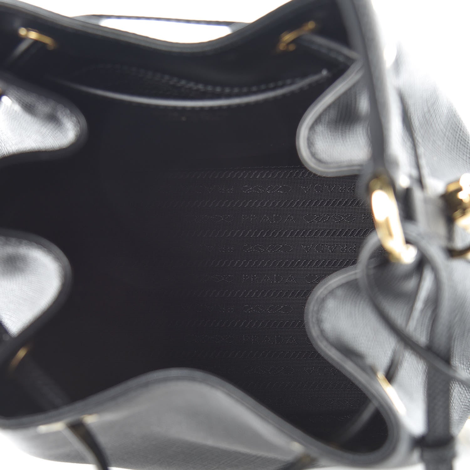 Prada Saffiano Cuir Bucket Bag Black 7 of 8