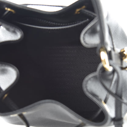 Prada Saffiano Cuir Bucket Bag Black 7 of 8
