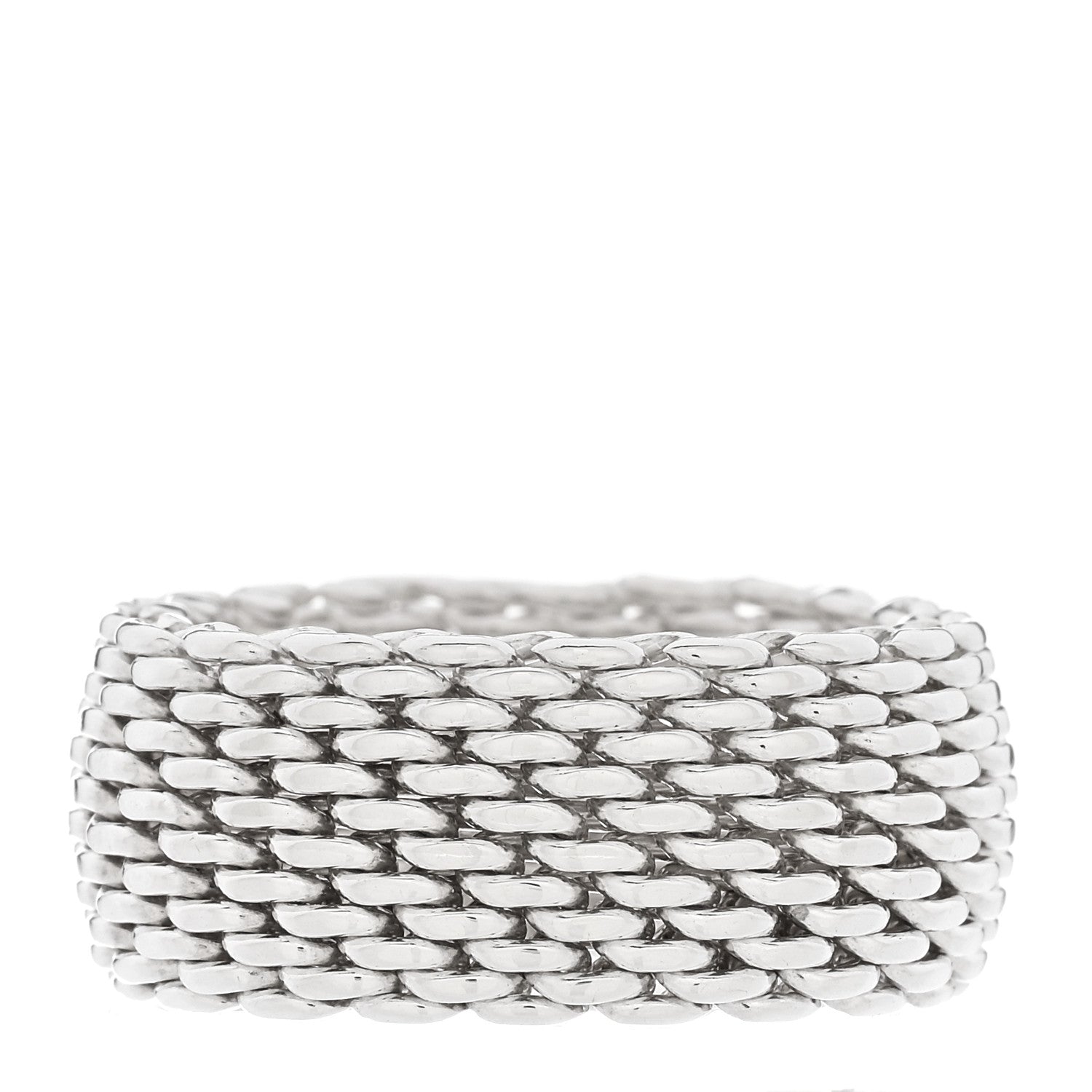 Tiffany Sterling Silver Somerset Mesh Ring 54 7 1 of 3