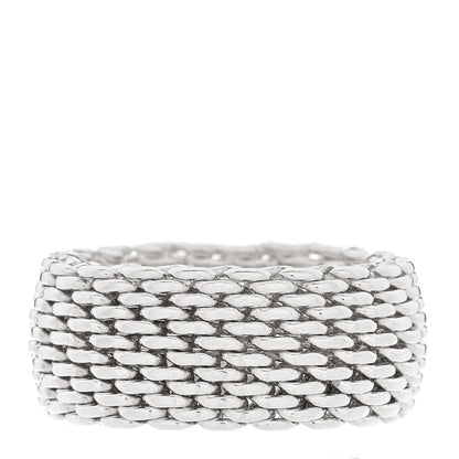 Tiffany Sterling Silver Somerset Mesh Ring 54 7 1 of 3