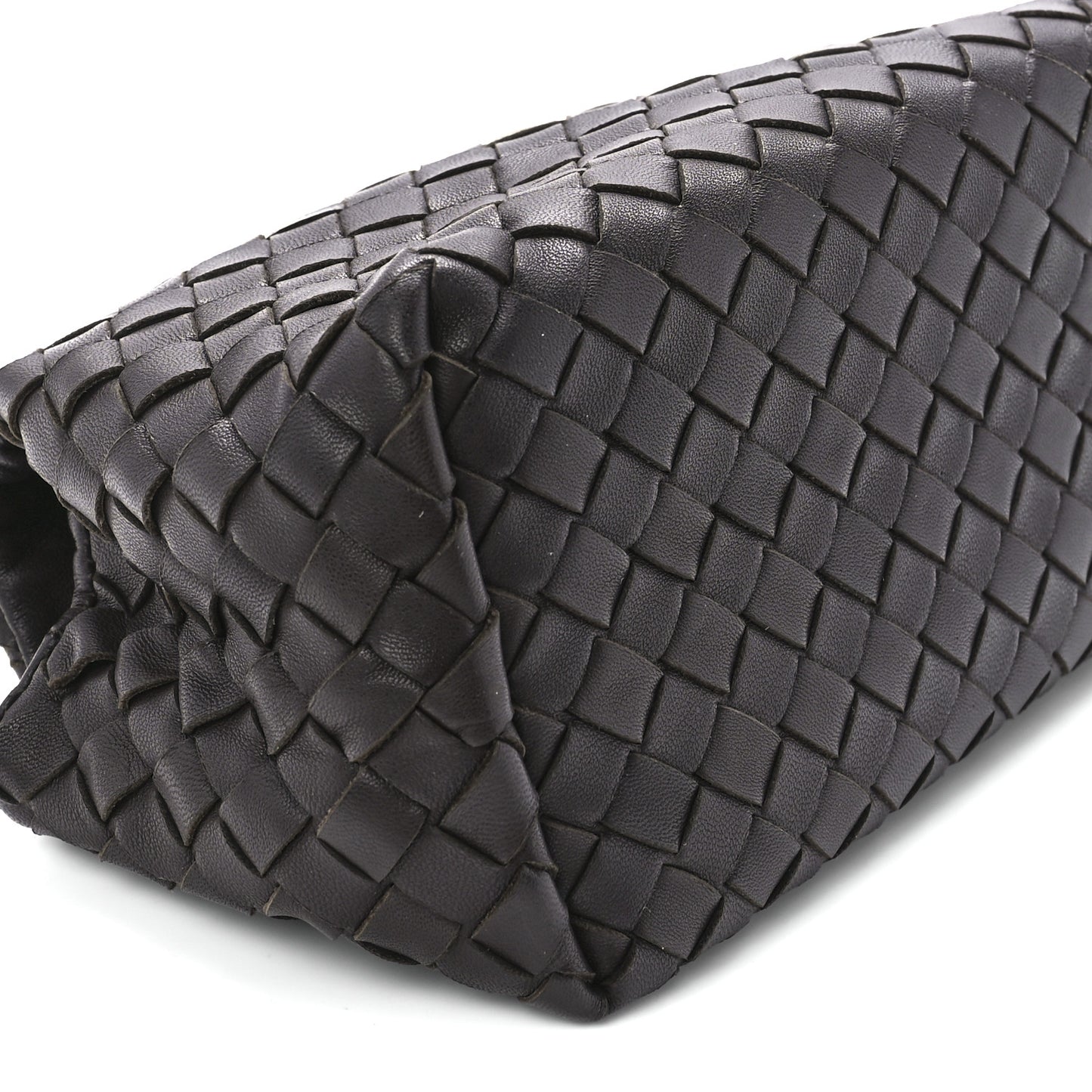 Nappa Intrecciato Flap Clutch Ebano