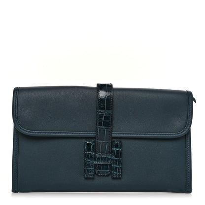 Hermes Swift Alligator Jige Touch Duo Clutch Vert Rousseau 1 of 10