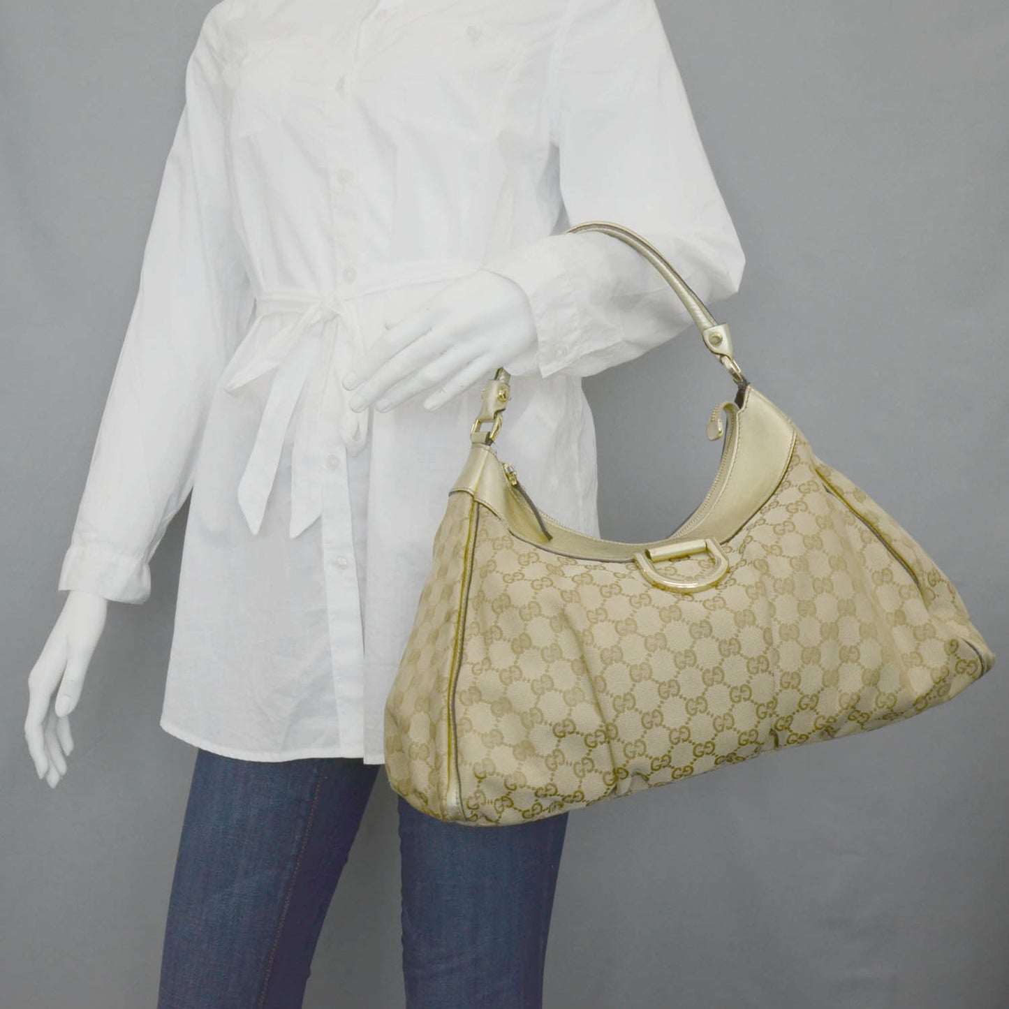 Monogram D Gold Hobo Metallic