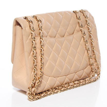 Chanel Lambskin Quilted Jumbo Single Flap Beige 3 of 8