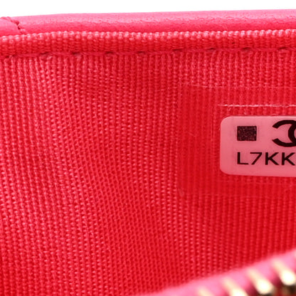 Chanel Lambskin Quilted Chanel 19 Zip Card Holder Pink 7 of 10