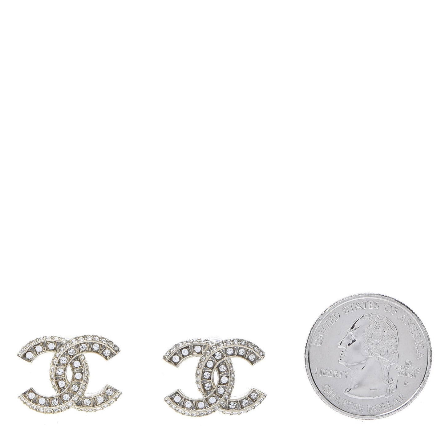 Crystal Timeless CC Earrings Light Gold