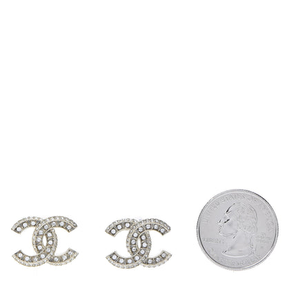 Chanel Crystal Timeless CC Earrings Light Gold 2 of 5