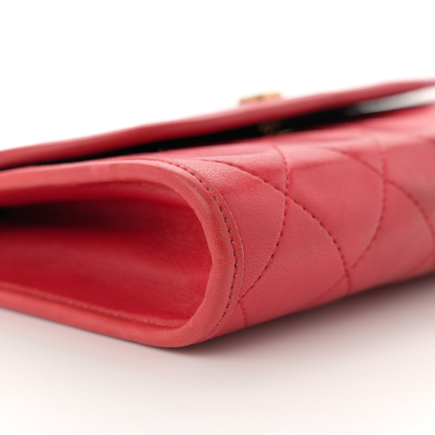 Lambskin Quilted Small Single Flap Red