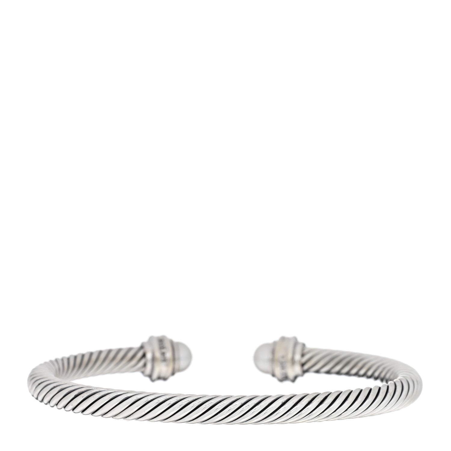 David Yurman Sterling Silver Diamond Pearl 5mm Cable Classics Princess Bracelet 2 of 3