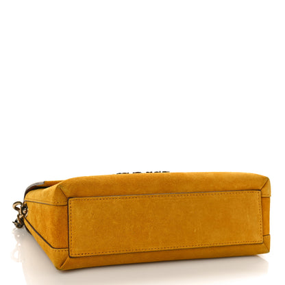 Dolce & Gabbana Suede Crystal Millennials Chain Shoulder Bag Yellow 4 of 8