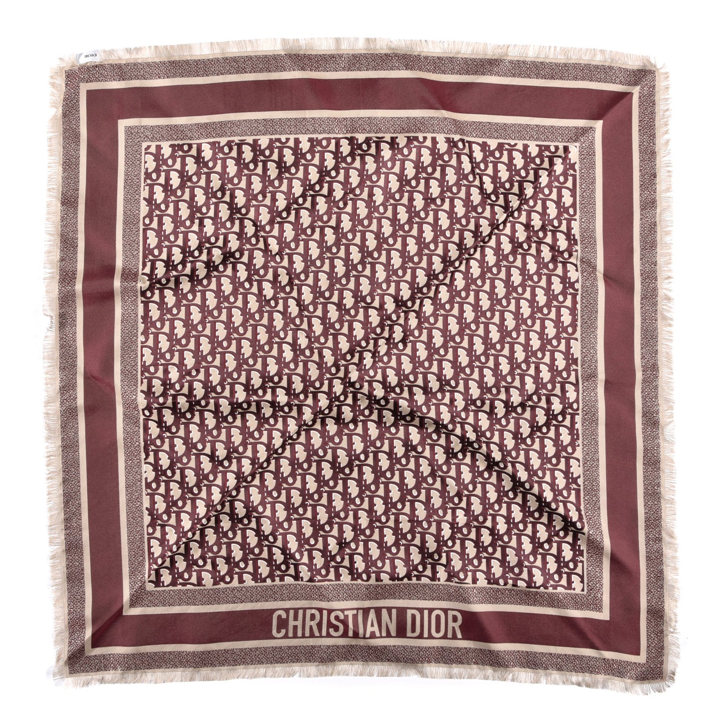 Silk Oblique Scarf Bordeaux