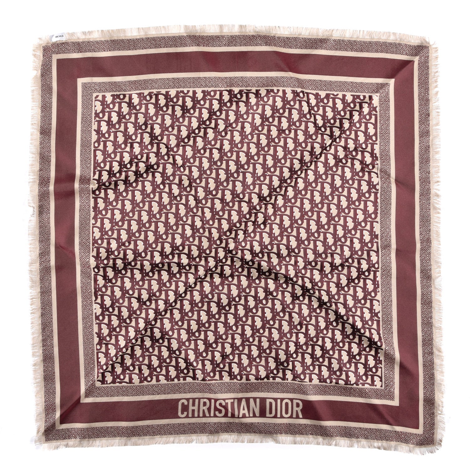 Christian Dior Silk Oblique Scarf Bordeaux 1 of 4