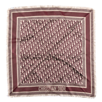 Christian Dior Silk Oblique Scarf Bordeaux 1 of 4