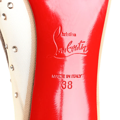 Christian Louboutin Suede Lame Crystal Strass Follies 85 Pumps 38 Light Silk 6 of 8