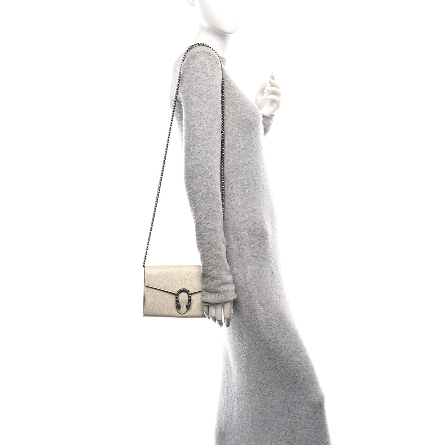 Gucci Dollar Calfskin Mini Dionysus Chain Wallet Mystic White 2 of 13