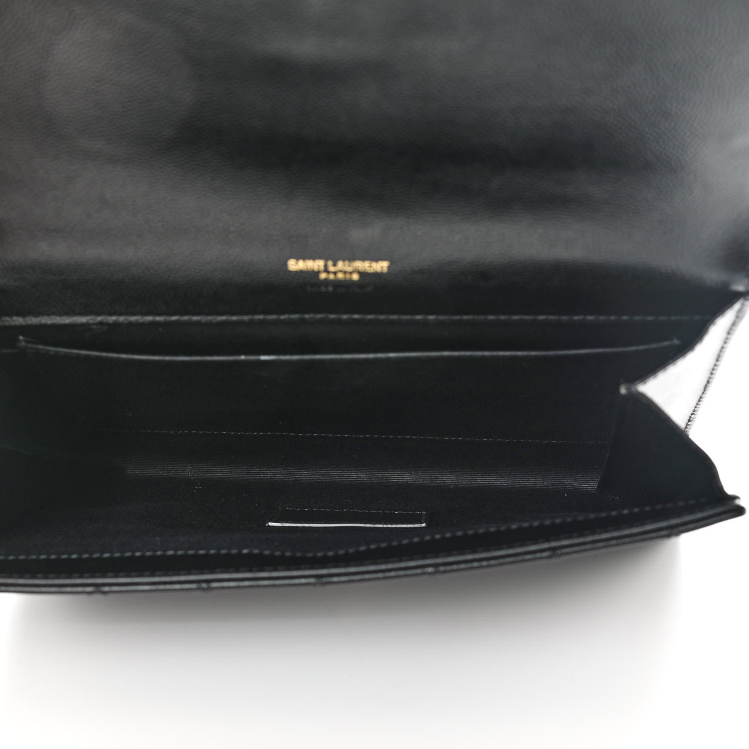 Saint Laurent Grain De Poudre Textured Mixed Matelasse Triquilt Monogram Clutch Black 6 of 11