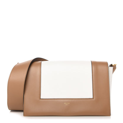 Celine Shiny Smooth Calfskin Medium Frame Shoulder Bag Tan Optic White 1 of 15