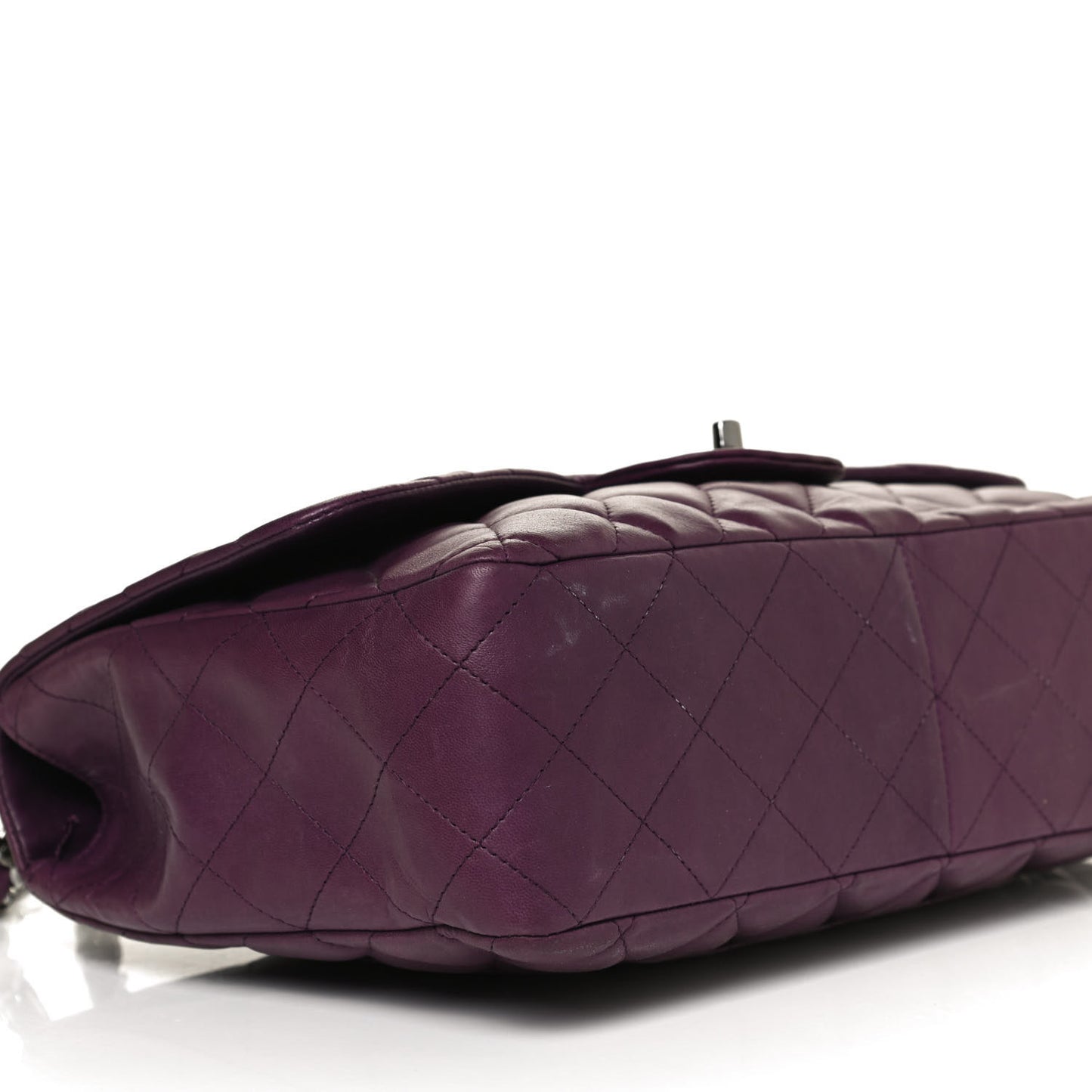Lambskin Quilted Jumbo Single Flap Purple