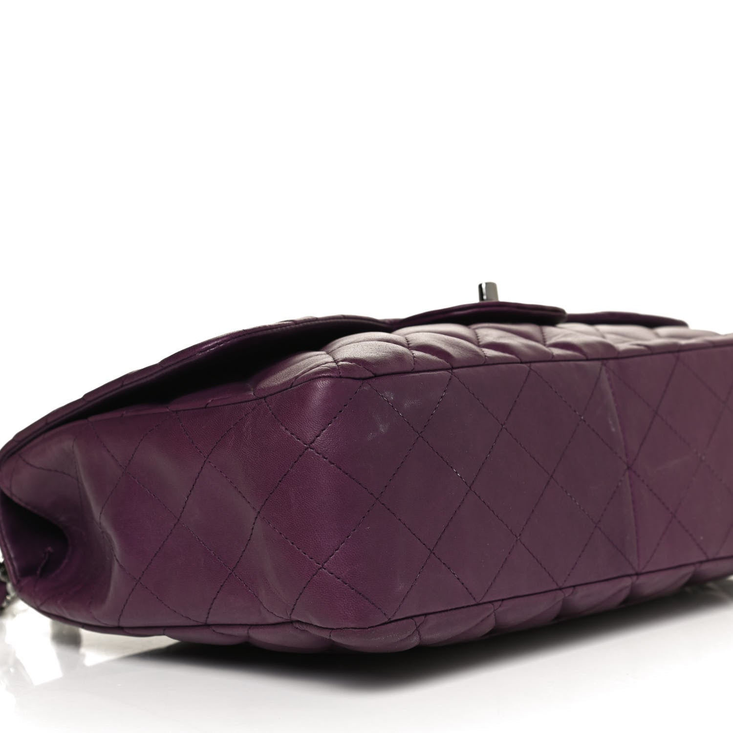 Chanel Lambskin Quilted Jumbo Single Flap Purple 9 of 10