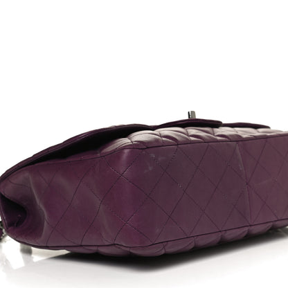 Chanel Lambskin Quilted Jumbo Single Flap Purple 9 of 10