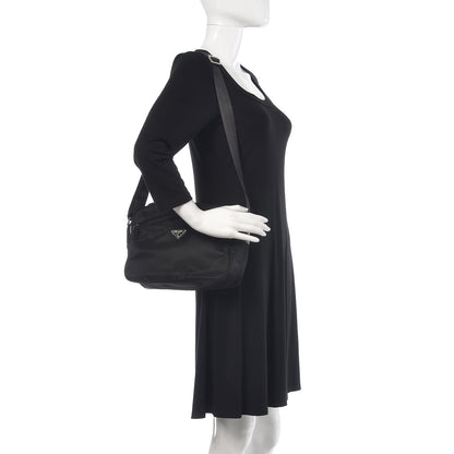 Prada Nylon Flat Messenger Bag Black 2 of 9