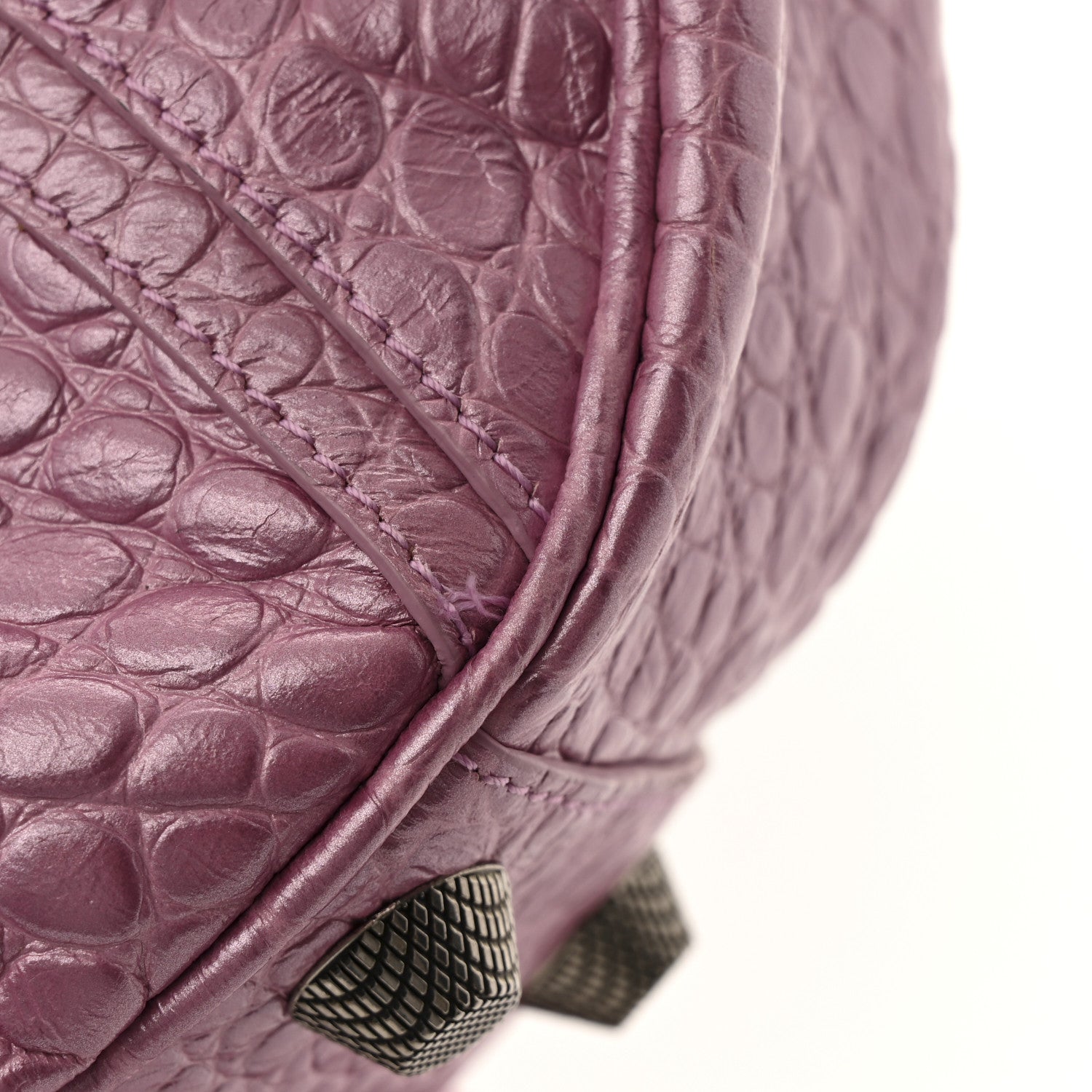 Balenciaga Metallic Extra Supple Calfskin Crystal Crocodile Embossed Small Le Cagole Shoulder Bag Pink 16 of 16